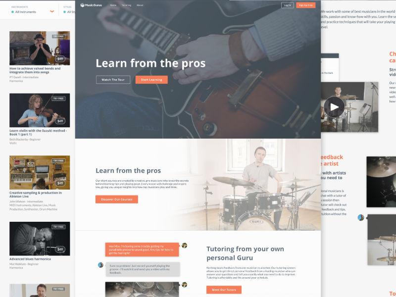 MusicGurus Site & Application Design and Build